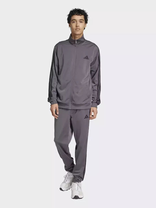 Basic 3-stripes Tricot Лъскав с Ластик Grey/black