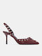 Pointed Toe Burgundy Heels with Strap