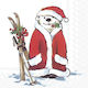 Decoupage Napkin Snowman Santa Claus 1 Piece