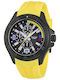 Nautica Men's Watch 45mm Battery with Yellow Rubber Strap