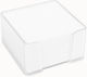 Plastic Transparent Cube White Papers H5x9x9cm 3 Pieces