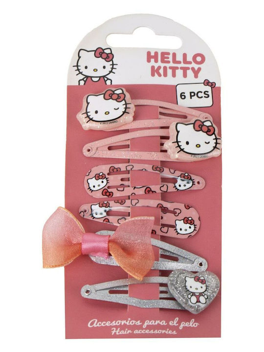 Hello Kitty Σετ Παιδικά Κοκαλάκια με Τσιμπιδάκι Φιγούρα σε Ροζ Χρώμα 6τμχ Hello Kitty Σετ Παιδικά Κοκαλάκια με Τσιμπιδάκι Φιγούρα σε Ροζ Χρώμα 6τμχ