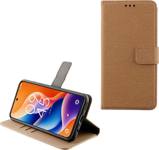 Volte-Tel Book Δερματίνης / Σιλικόνης Χρυσό (TCL 605, TCL 60 SE)