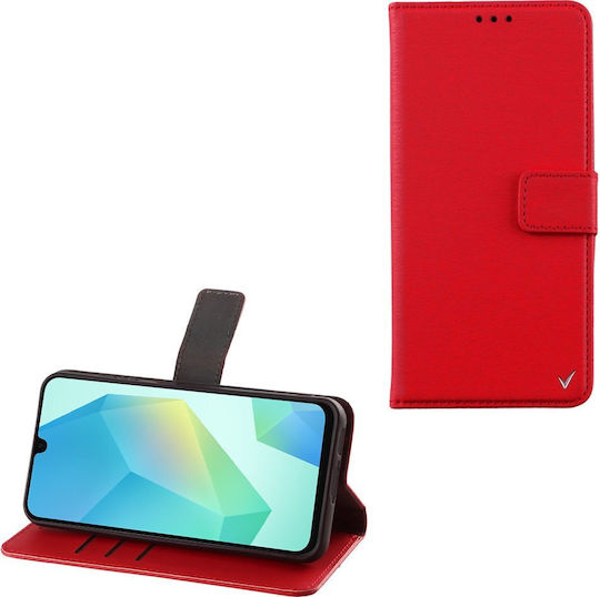 Volte-Tel Book Synthetic Leather / Silicone Red (Oppo A17)