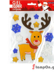 Global Gift Weihnachtsaufkleber Gel Deco Άι Βασίλης Χιονονιφάδες 13x17cm 310509
