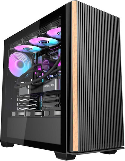 DS900WS Gaming Midi Tower Computer Case with Side Window Black
