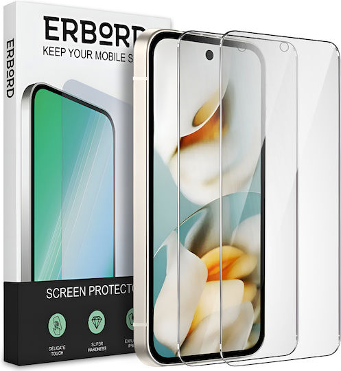 2x Tempered Glass Google Pixel 9a Erbord 9H Hard Glass Fast