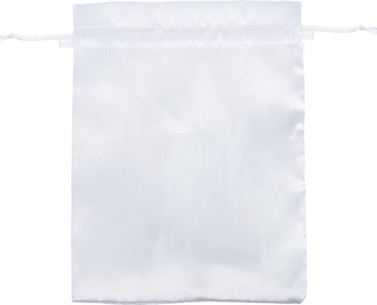 Satin Stoff Beutel für Geschenke Ecru 13x18cm.