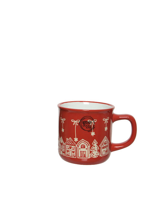 Kaemingk Weihnachtliche Becher Porzellan Rot Weihnachtlich Becher Porzellan Rot L8.6xB9.4xD8.6cm.