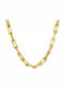 Art Chain Neck made of Steel Gold-plated Wide Thickness 6mm