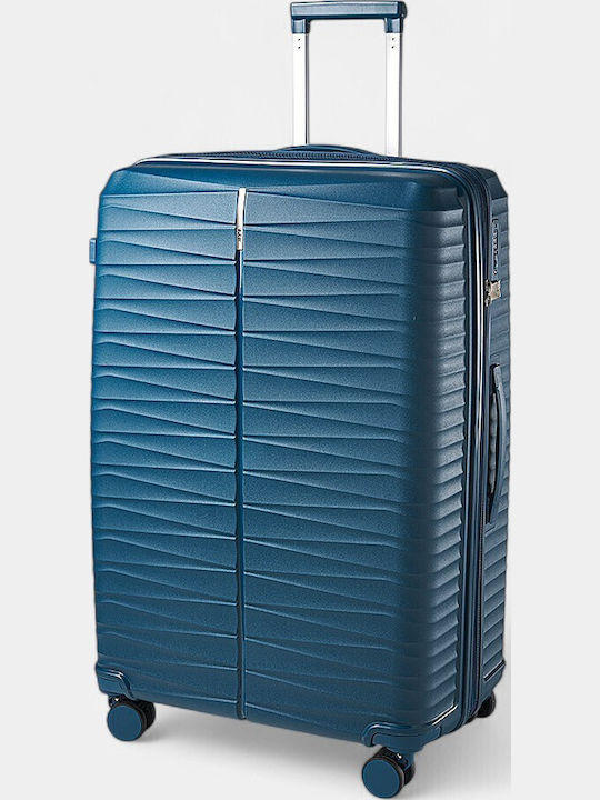 Paulter Großer Hart-Reise Koffer Blau mit 4 Rädern Höhe 76cm