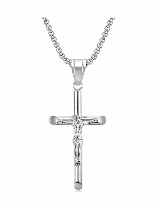 Legend Accessories Men's Cross with the Crucified from Steel with Chain