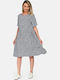 Sommer Midi Damenkleid Blau