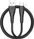 BWOO Редовна USB 2.0 Кабел USB-C мъжки - USB-A мъжки 27W Черен 1м