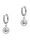 Kiriakos Gofas Silver Hoop Earrings with Moissanite