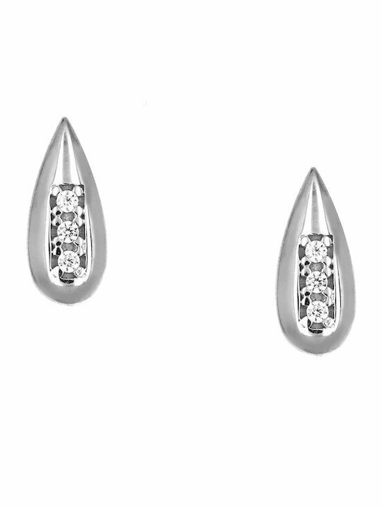 Обици от White Gold с Камъни