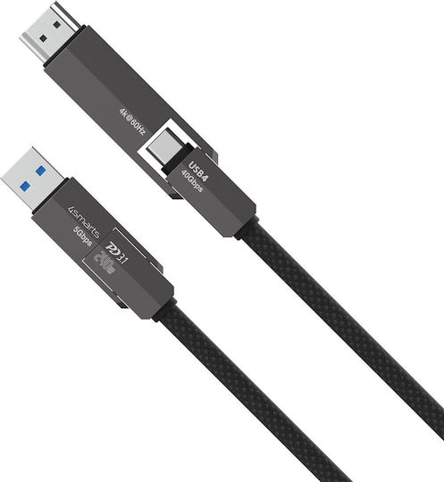 4Smarts HDMI 2.1 Ultra High Speed 48Gbps 4K 120Hz HDR VRR Cable HDMI male - HDMI male 1.5m Μαύρο