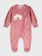 Energiers Cats Baby Bodysuit Long-Sleeved Velvet Pink