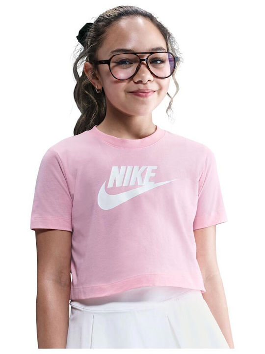 Nike Kids' Crop Top Short Sleeve Pink Sportswear