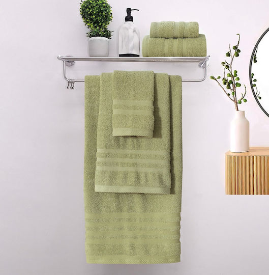 Homeone Комплект Кърпи за Баня 3бр Olive Green Тегло 500гр/кв.м