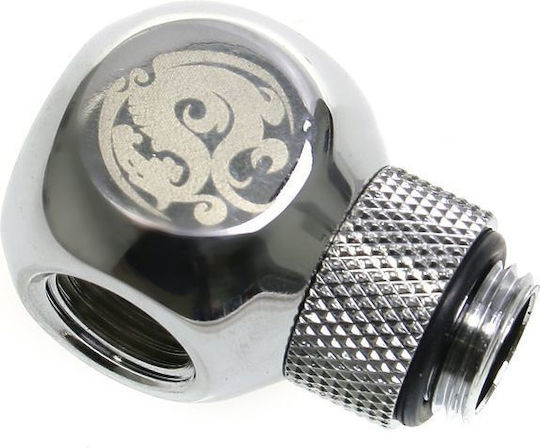 Bitspower Adapter T-Splitter G1/4 Inch Male to 2x G1/4 Inch Female Rotatable Glossy Silver