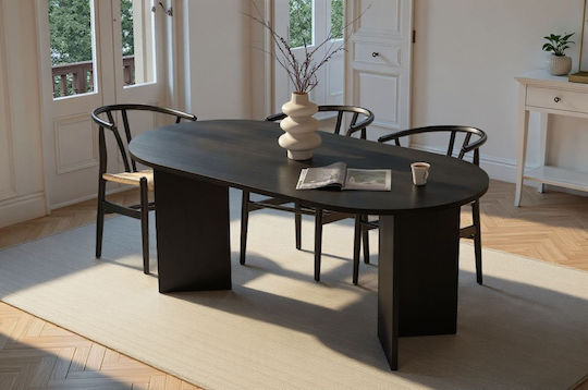 Τραπεζαρίας Black Wood 180x75x89.5εκ.