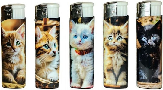 Αναπτηρας Gentelo Cats Ηλεκτρονικος 8cm Μεγαλος 662-2429 Τυχαια Επιλογη
