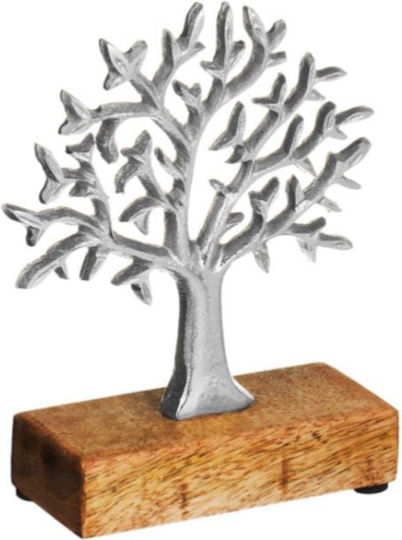 Tischdekoration Metallisches Geschmiedetes Baum des Lebens Silbern 12,5x5x16,5cm Tischdekoration Metallisches Geschmiedetes Baum des Lebens Silbern 12,5x5x16,5cm