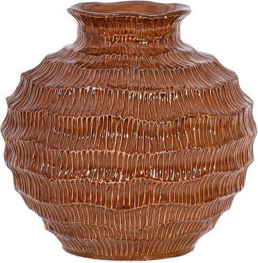 Fylliana Ceramic Vase Fl3001 Brown Φ20xH21cm