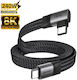 Luvlu Flat / Braided USB 4 Video Cable USB-C male - USB-C 240W Μαύρο 1m