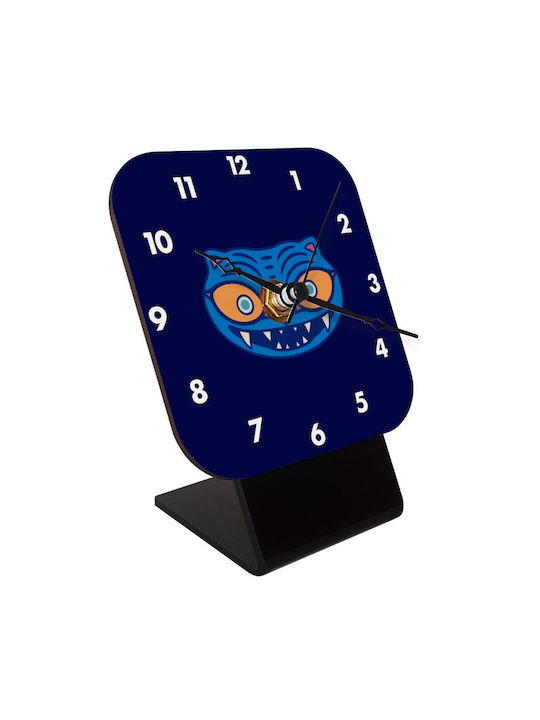 Koupakoupa Huntrix Derpy The Blue Tiger Tabletop Clock with Indicators Wooden Blue