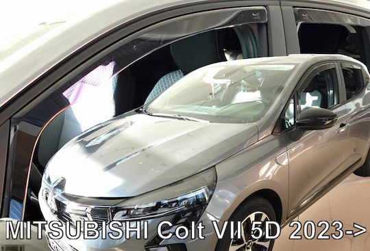 Heko Set of Windbreakers Front and Rear Car Dark Fime for Mitsubishi Colt 2023+ 4pcs