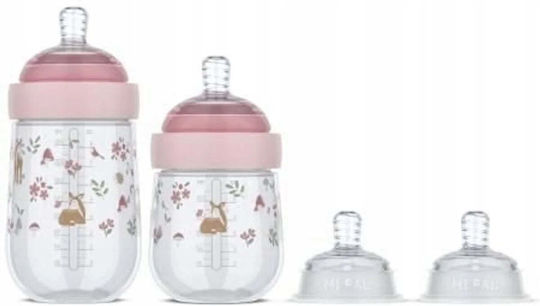Little Dutch Plastic Baby Bottle Set Fairy Garden Anti-Colic with Silicone Nipple for 0+, 0+ m, months Transparent 4pcs