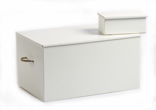 Wooden Decorative Trunk White 46x31x24cm