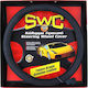 Autoline Car Steering Wheel Cover with Diameter 38cm Leather Black with Black Stitching