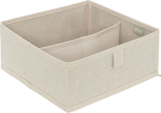 5Five Fabric Storage Case for Underwear in Ecru Color 23.8x24.5x10.2cm 1pcs