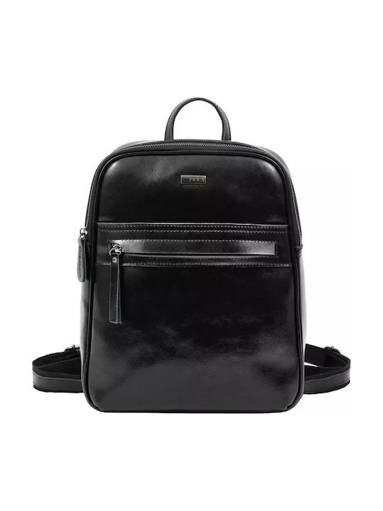 Leder Damentasche Rucksack Schwarz