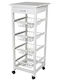 Bakaji Wooden Kitchen Trolley 4 Tiers White 37x37x82cm