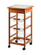 Bakaji Rack de bucătărie Lemn Albă 37x37x76cm