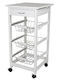 Bakaji Rack de bucătărie Lemn Albă 37x37x82cm