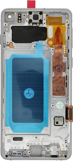 Екран Fixcell Display със Сензорен Механизъм и Рамка за Samsung S10 G973 (Бял)