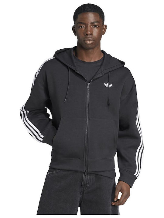 Full-zip Sweatshirt with Hood Black