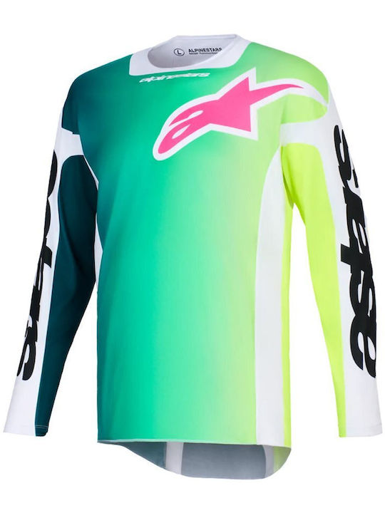 Мотоциклетна Блуза Alpinestars Racer Portl Зелена Бяла Черна Мотоциклетна Блуза Alpinestars Racer Portl Зелена Бяла Черна
