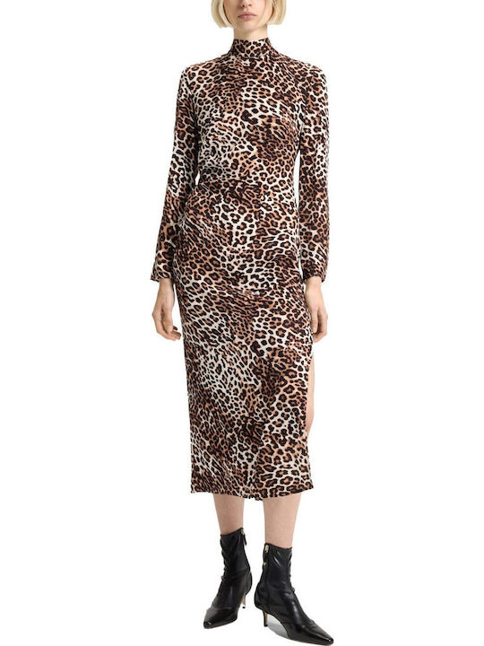 Kunera1 Midi Dress with Tearing Leopard