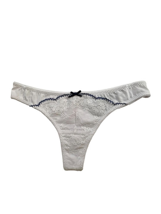 Women's String with Lace White
