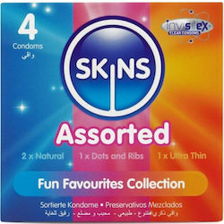 Skins Презервативи Premium 4бр с Ребра Natural