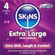 Skins Презервативи Extra Large Premium 4 бр 57 мм Natural