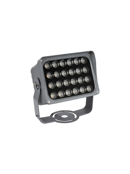 GloboStar Flood-xena Außenstehlampe LED Wall Washer 24W mit Warmes Weiß Licht IP65 Graues