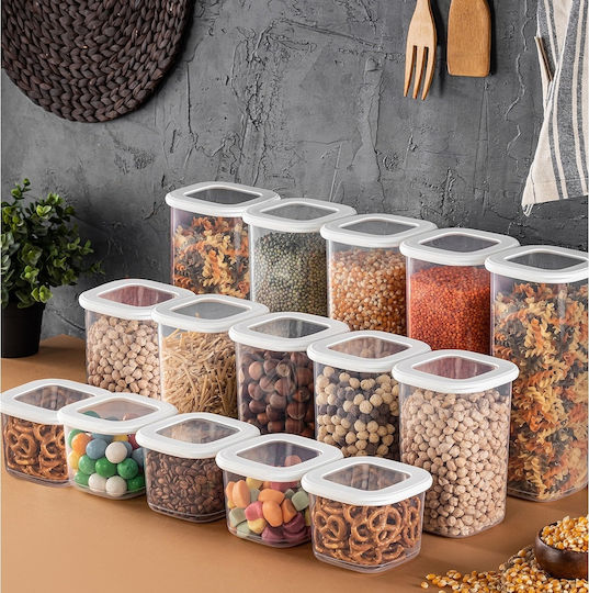 UnicUtil Set 15 Bucăți Vaze Utilizare Generală cu Capac Plastic Alb 10x9.5x10cm 15 Bucăți UnicUtil Set 15 Bucăți Vaze Utilizare Generală cu Capac Plastic Alb 10x9.5x10cm 15 Bucăți
