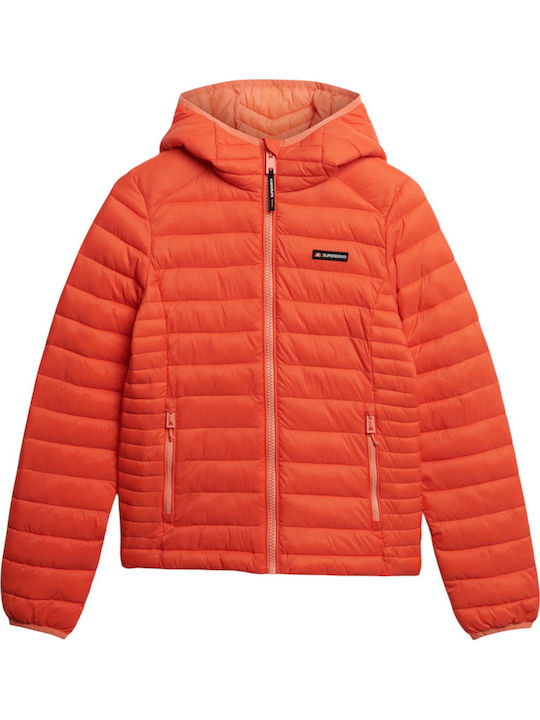 Fuji Damen Puffer Jacke für Winter Orange